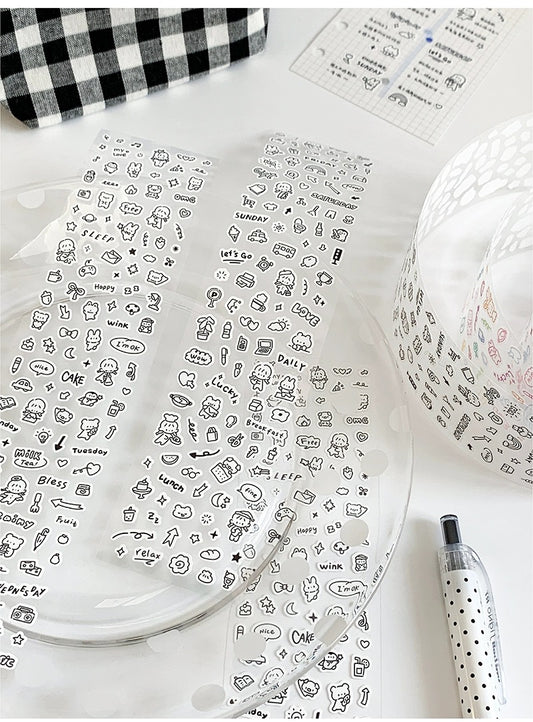 Molinta - Just Stickers | Kiss Cut |  4.5cm Sticker Paper Tape | Release Paper