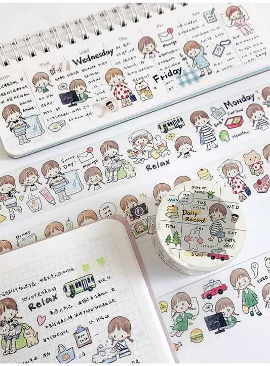 Molinta - Daily Record | 3cm Washi Tape |  Release Paper | 5M