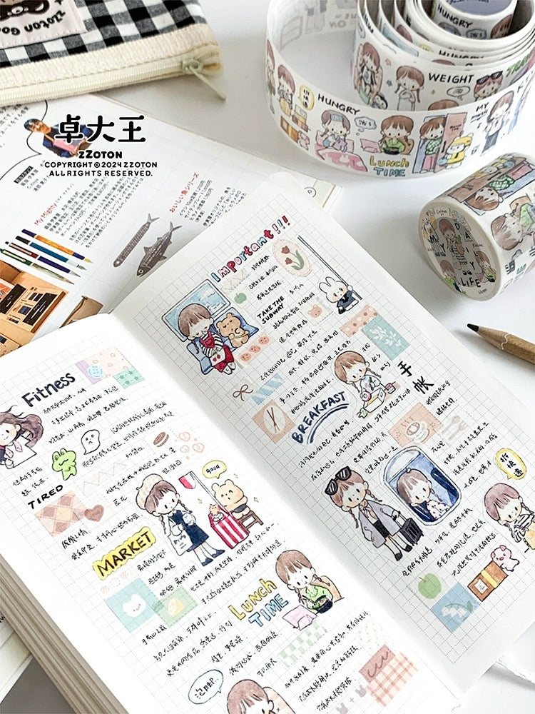 Molinta - My Daily Life| 4cm Washi Tape |  Release Paper | 5M