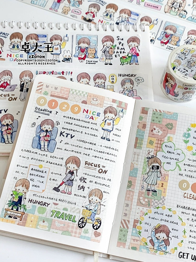 Molinta - My Daily Life| 4cm Washi Tape |  Release Paper | 5M