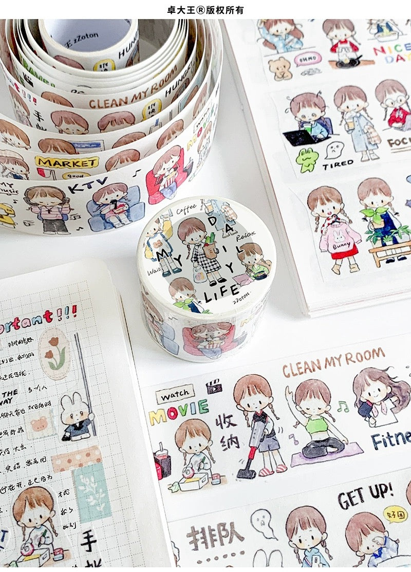 Molinta - My Daily Life| 4cm Washi Tape |  Release Paper | 5M