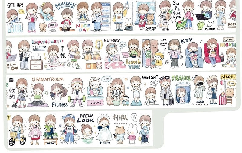 Molinta - My Daily Life| 4cm Washi Tape |  Release Paper | 5M