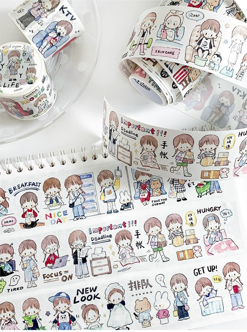Molinta - My Daily Life| 4cm Washi Tape |  Release Paper | 5M