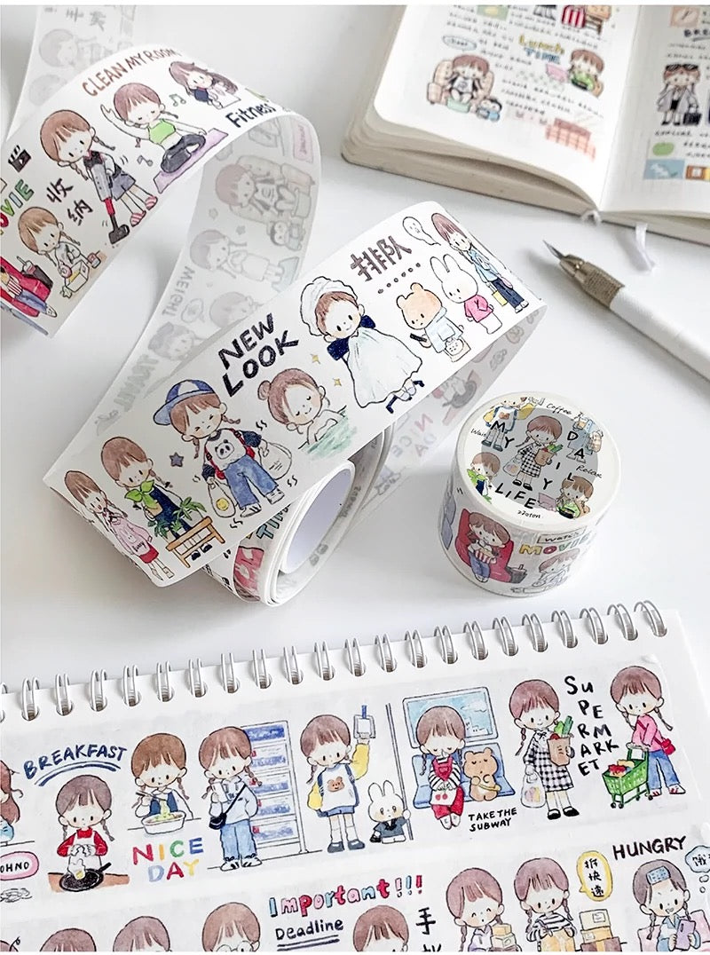 Molinta - My Daily Life| 4cm Washi Tape |  Release Paper | 5M