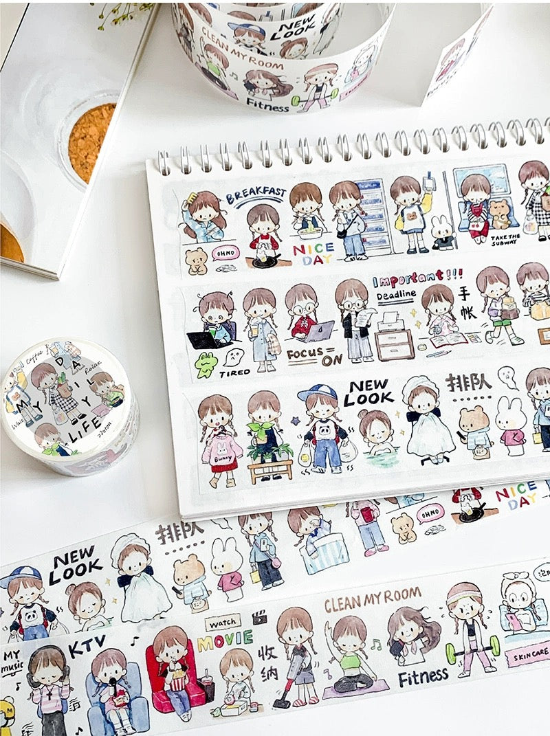 Molinta - My Daily Life| 4cm Washi Tape |  Release Paper | 5M