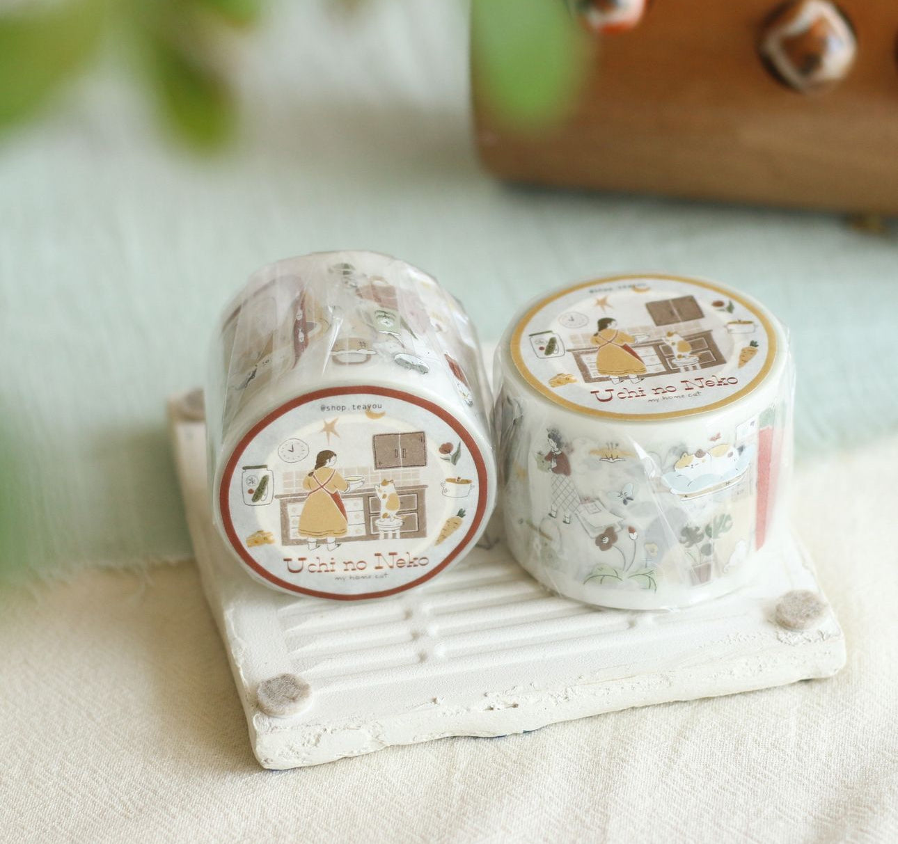 Teayou - Uchi no Neko (cat)| 4cm Matte PET Tape |  Die Cut | Release Paper