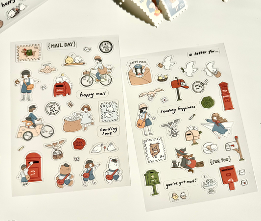 NEW! Sho Littlehappiness - Mail Day | Kiss-cut | 2 Sheets PET Sticker