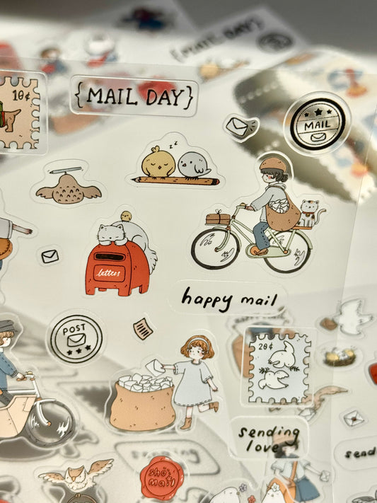 NEW! Sho Littlehappiness - Mail Day | Kiss-cut | 2 Sheets PET Sticker