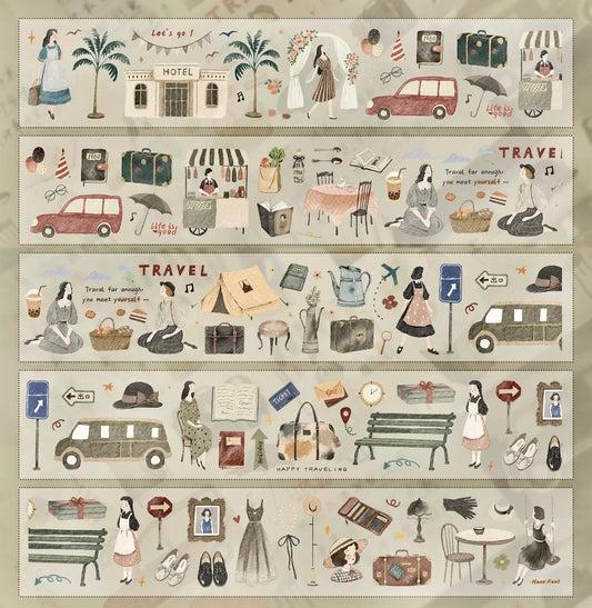 NEW! Yier Studio - Vol.6 Travel Journal | Kiss-cut | 5cm Tape | Release Paper | 5M