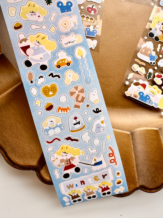 NEW! Lacreme - Warm Winter | Kiss-cut |  5cm Synthetic Paper Tape |  Release Paper | 5M