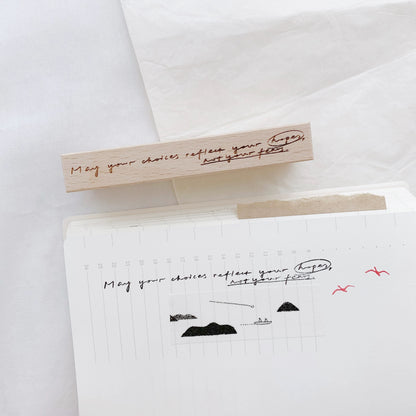 Two Raccoons X Partialafra - Mantras | Wood Box | Rubber Stamp Set