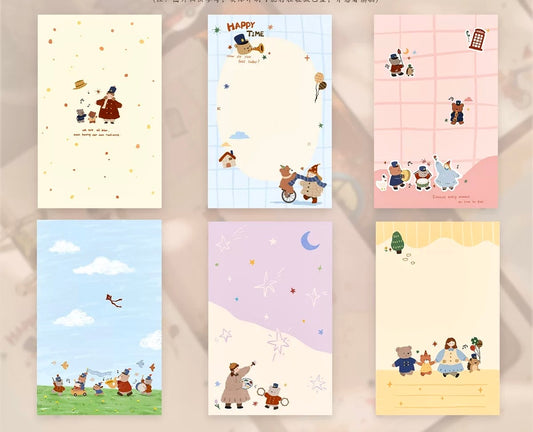 NEW! Yier Studio - Vol.6 Little Bear Party | M5 Size | 30pcs Memo Pad | Ephemera Paper