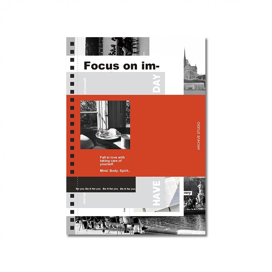 NEW! Archive Studio - Focus On Your | 100p Blinder Notebook | Journaling Accessory