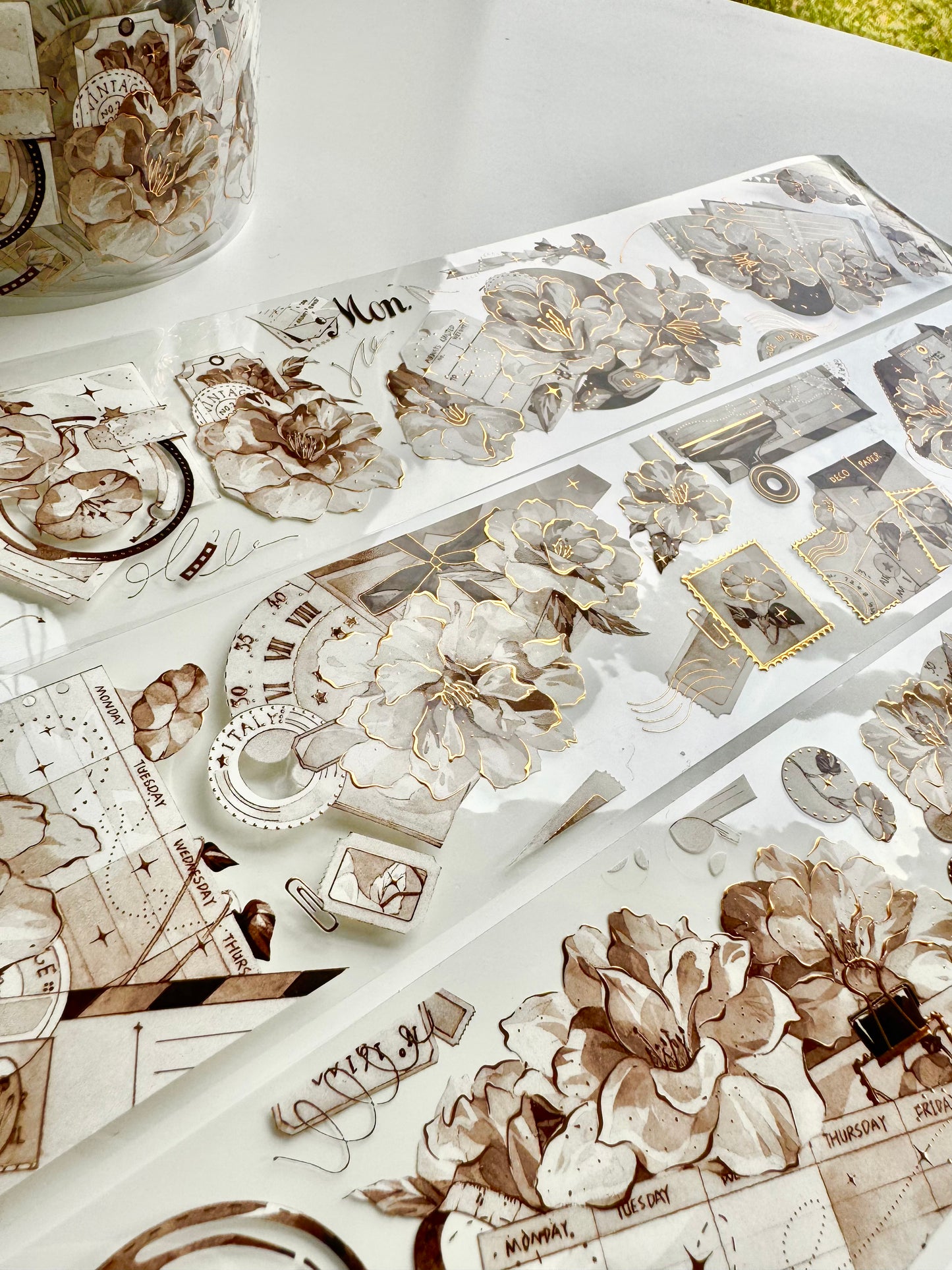 NEW! YC Studio -  Memories Through the Seasons | Antique Bronze Foil | 6cm PET Tape | Release Paper