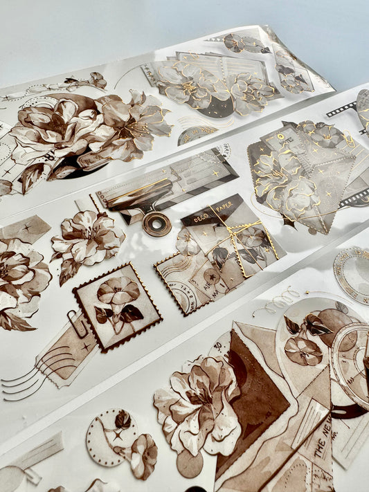 NEW! YC Studio -  Memories Through the Seasons | Antique Bronze Foil | 6cm PET Tape | Release Paper