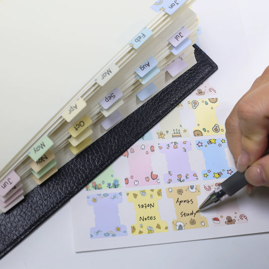 Archive Studio - 2 Sheets Index Label a | Water Proof Stickers | Book Marks | Journaling Accessory