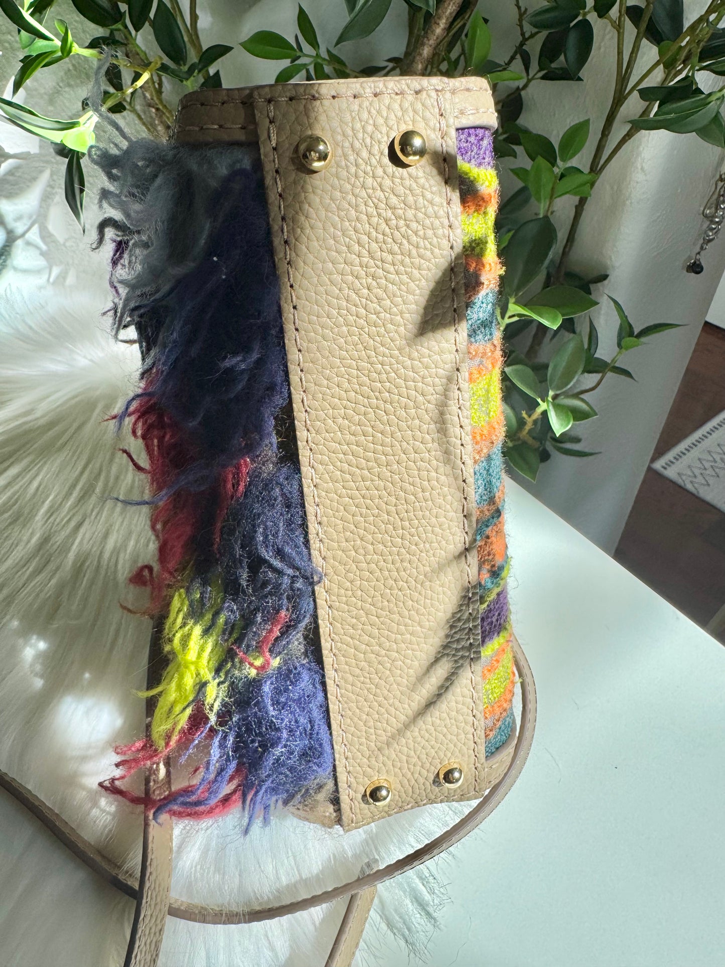 ESH Exclusive Collection - pot-au-feu | Double-sided Pattern | mina perhonen Fabric | Real Leather | Handle | Crossbody | Handmade Products