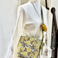 ESH Exclusive Collection - Yellow Rosy | Butterfly Bucket Bag | mina perhonen Fabric | Real Leather | Handle | Crossbody | Handmade Products