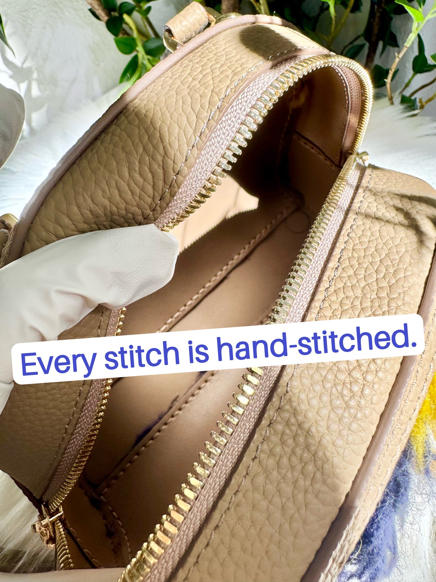 ESH Exclusive Collection - pot-au-feu | Double-sided Pattern | mina perhonen Fabric | Real Leather | Handle | Crossbody | Handmade Products