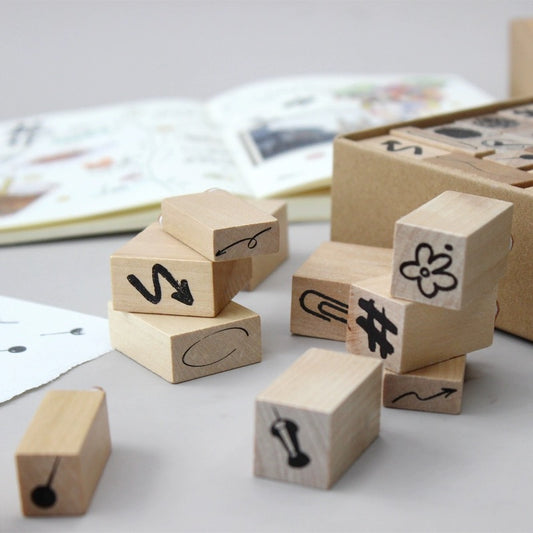 Moodtape - Elements | 19pcs Rubber Stamp Set