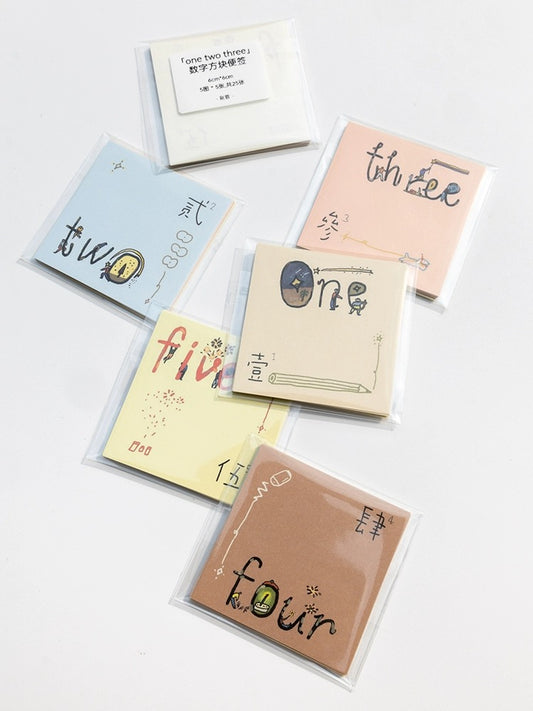 NEW! Bieguan Studio - One Two Three | 25pcs Memo Pad | Ephemera Paper