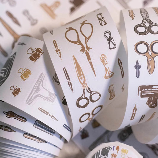 NEW! Loidesign X Stationery Market - Retro Stationery | Kiss-cut | 5cm Paper Tape | Release Paper | 5.4M