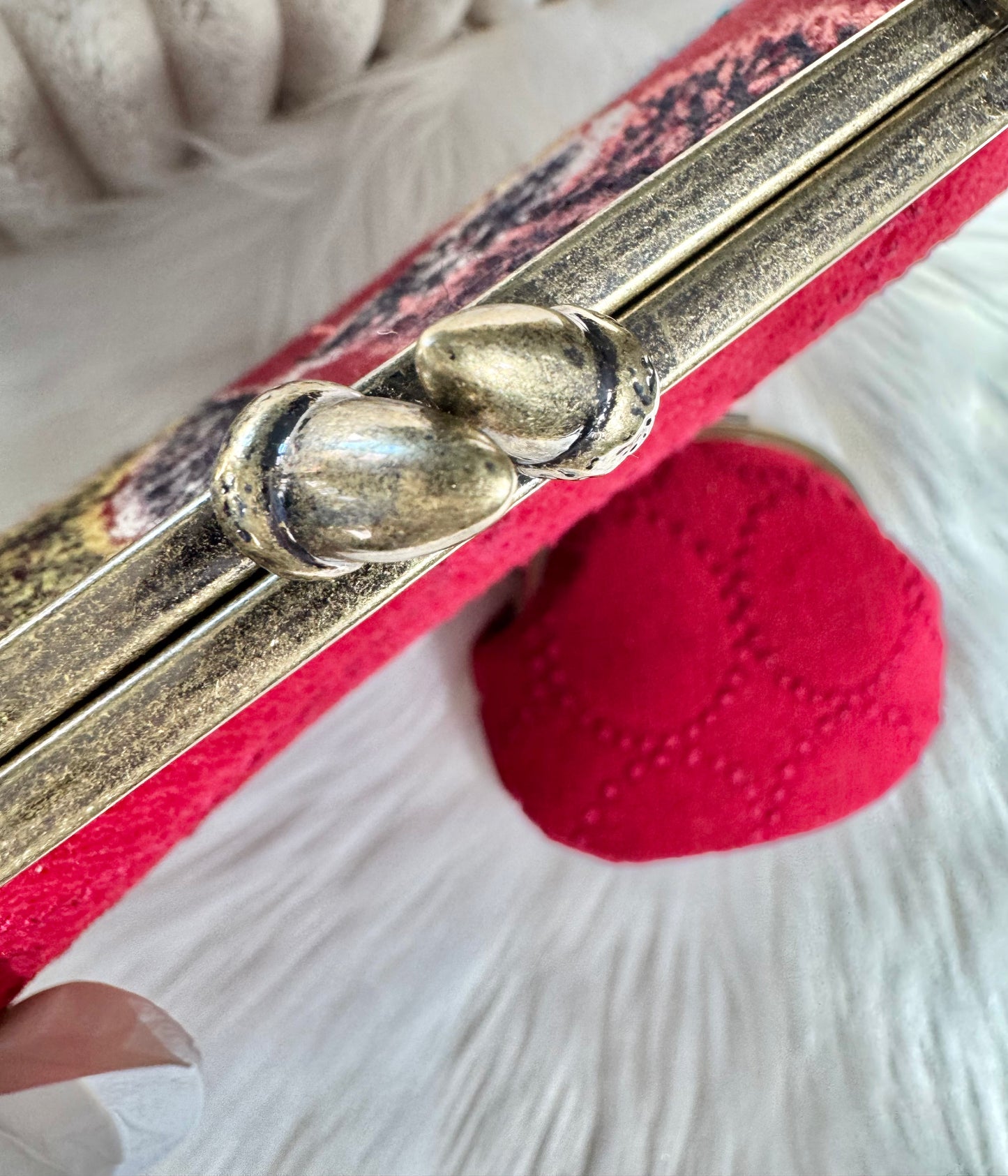 ESH Exclusive Collection - Large Kiss Lock bag | Double-sided Pattern | Velvet Tambourine | Handmade Products | mina perhonen Fabric