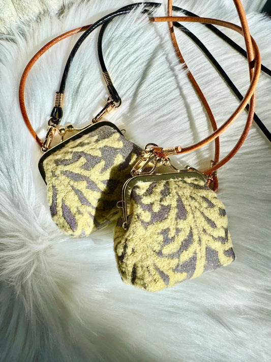 ESH Exclusive Collection - earphone case | Kiss Lock | Yellow Pine | Handmade Products | mina perhonen Fabric