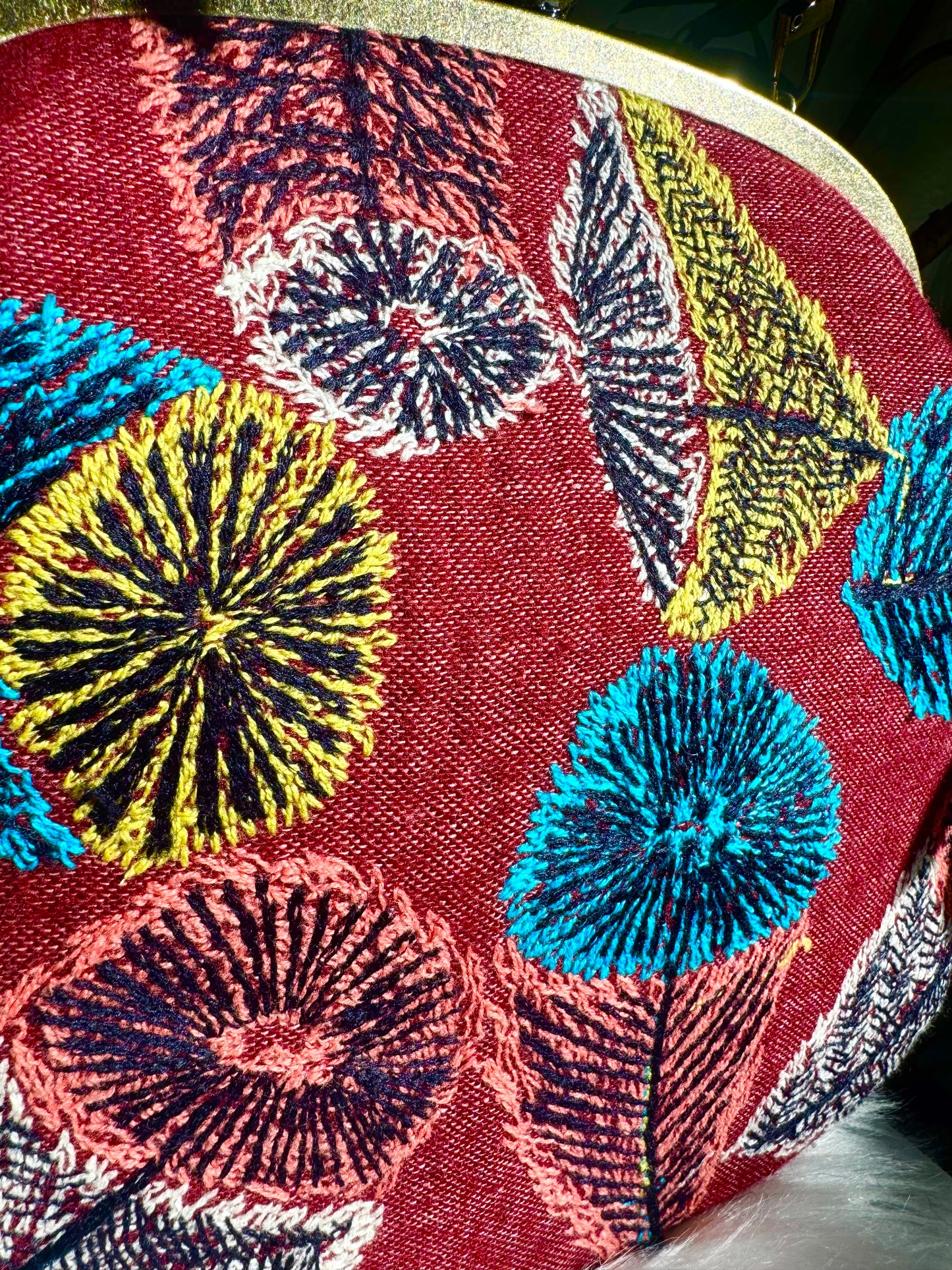 ESH Exclusive Collection - Large Kiss Lock bag | Double-sided Pattern | Velvet Tambourine | Handmade Products | mina perhonen Fabric