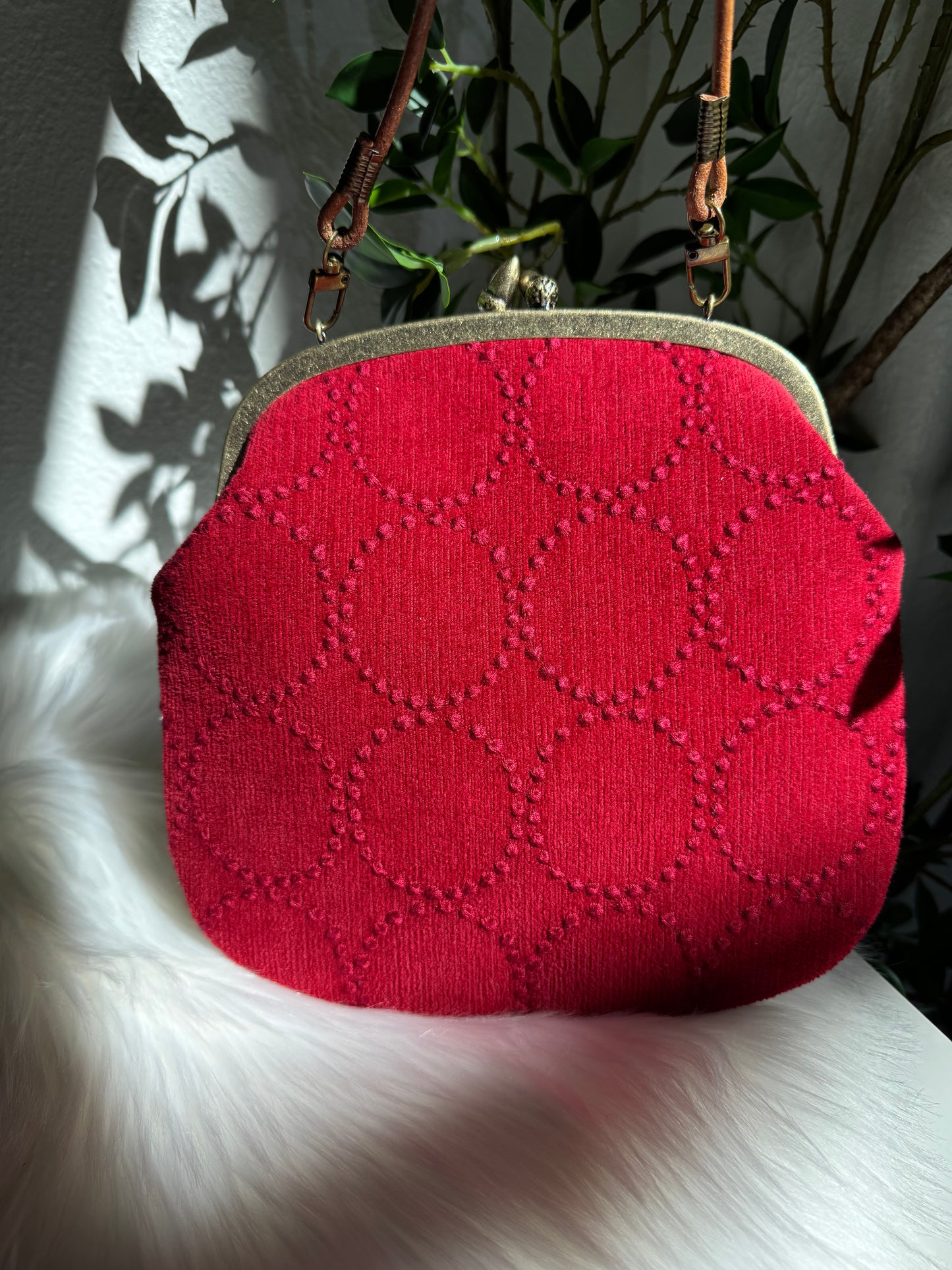 ESH Exclusive Collection - Large Kiss Lock bag | Double-sided Pattern | Velvet Tambourine | Handmade Products | mina perhonen Fabric