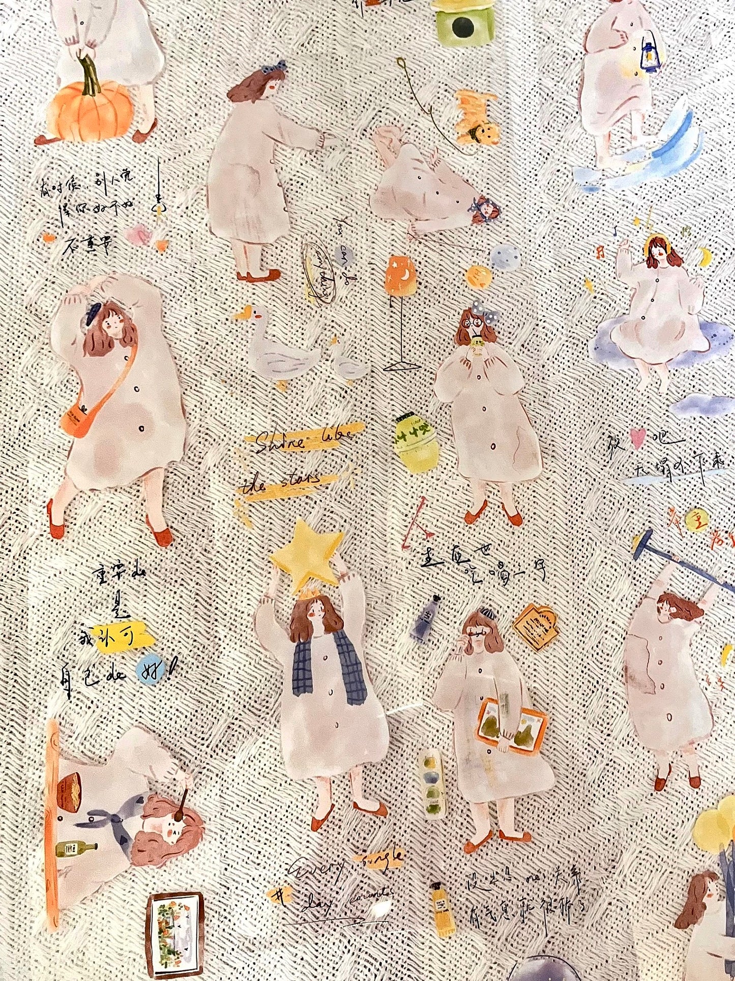 Lynn Illustration - Soft Light Girl | Kiss-cut | 5cm Tape |  Release Paper | 5M