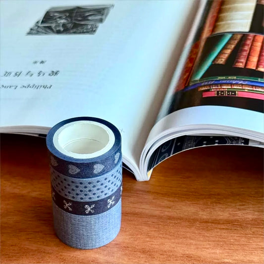 Life Tape - Denim Set |  4 Rolls Tape Set | NO Release Paper | 5M X 4