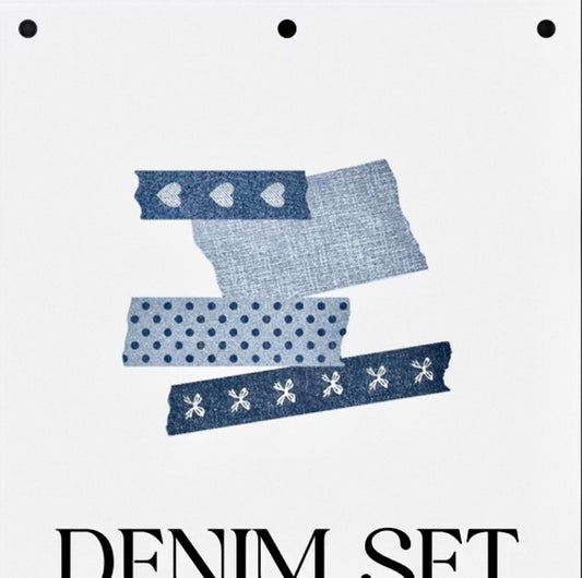 Life Tape - Denim Set |  4 Rolls Tape Set | NO Release Paper | 5M X 4