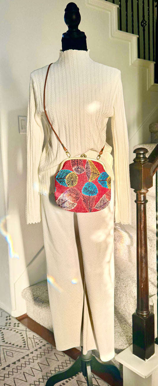 ESH Exclusive Collection - Large Kiss Lock bag | Double-sided Pattern | Velvet Tambourine | Handmade Products | mina perhonen Fabric