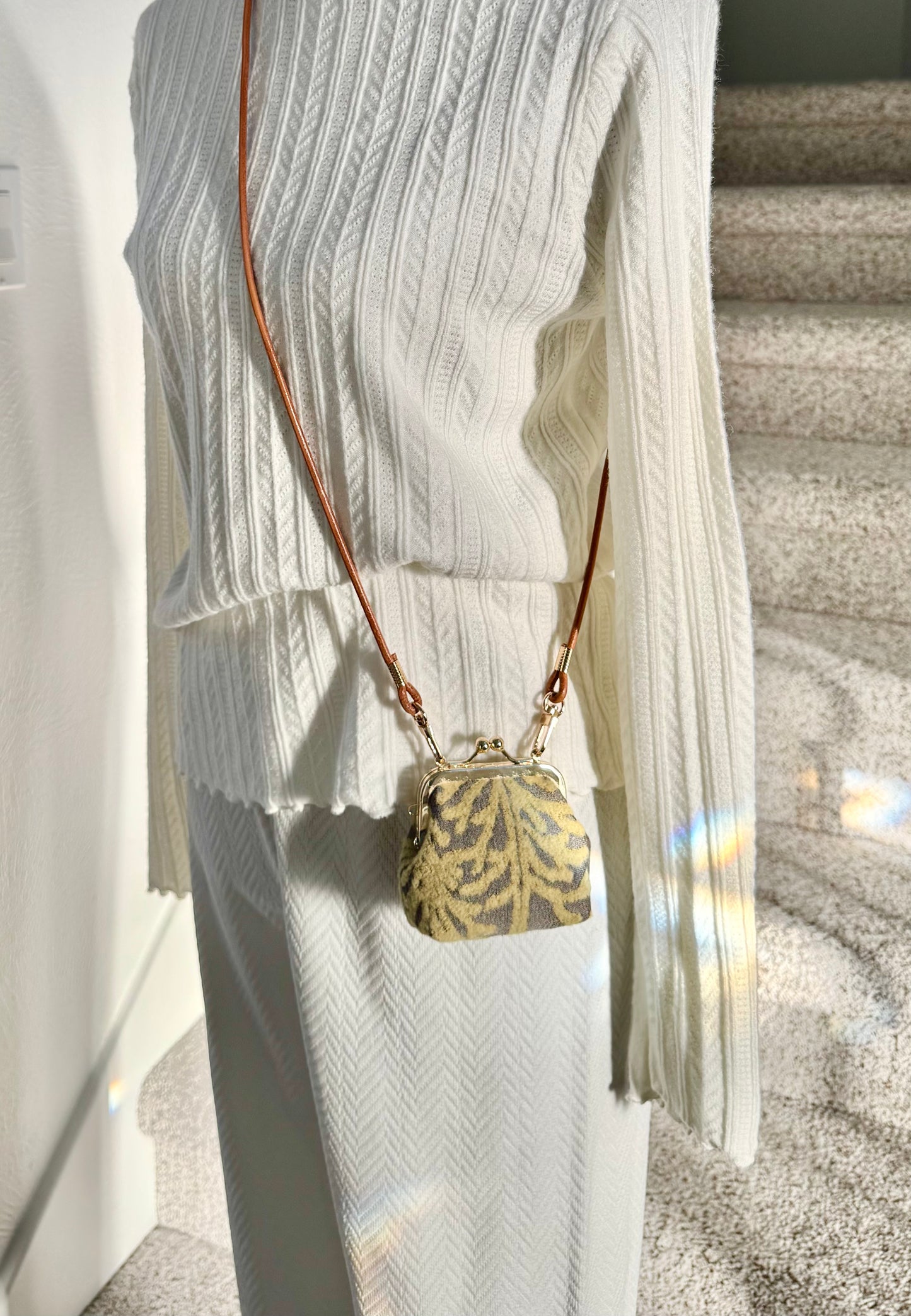 ESH Exclusive Collection - earphone case | Kiss Lock | Yellow Pine | Handmade Products | mina perhonen Fabric