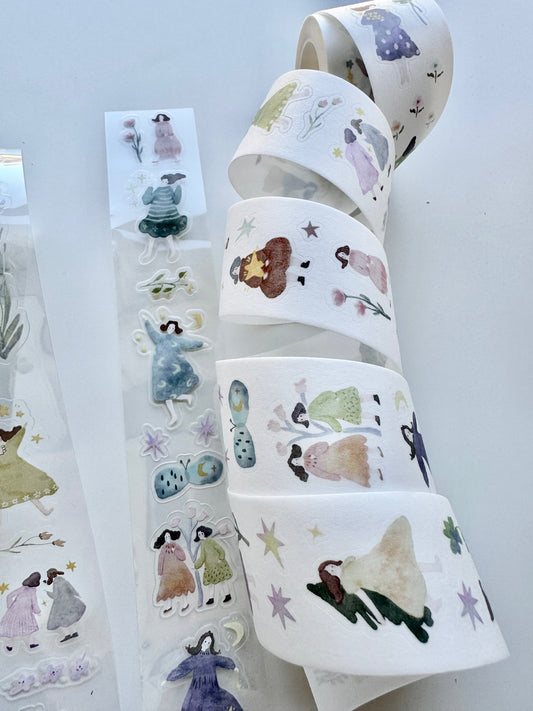 NEW! Bloom Your Day Studio - Mini Girls - Moonlight Girl | 3cm Tape | Release Paper | 5M