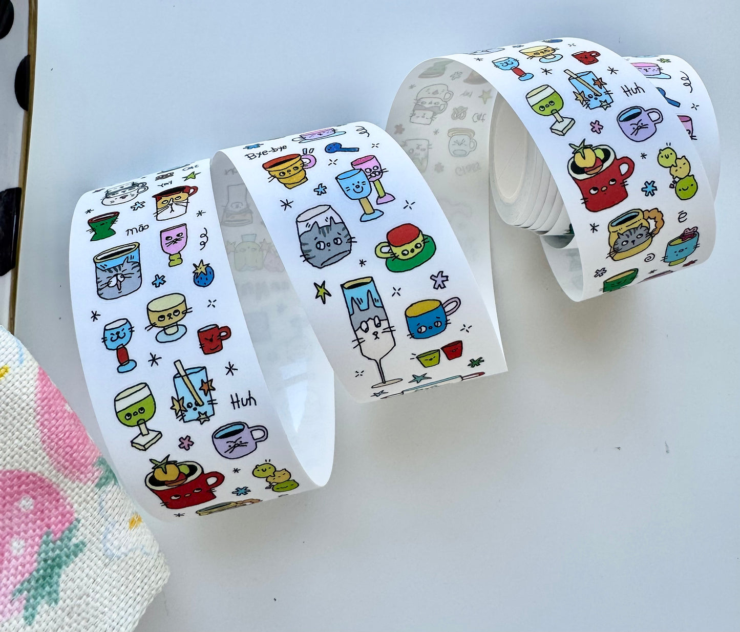 Two Clouds - Kitty Mug | Kiss-cut | 4cm Glitter Tape | Release Paper | 5M