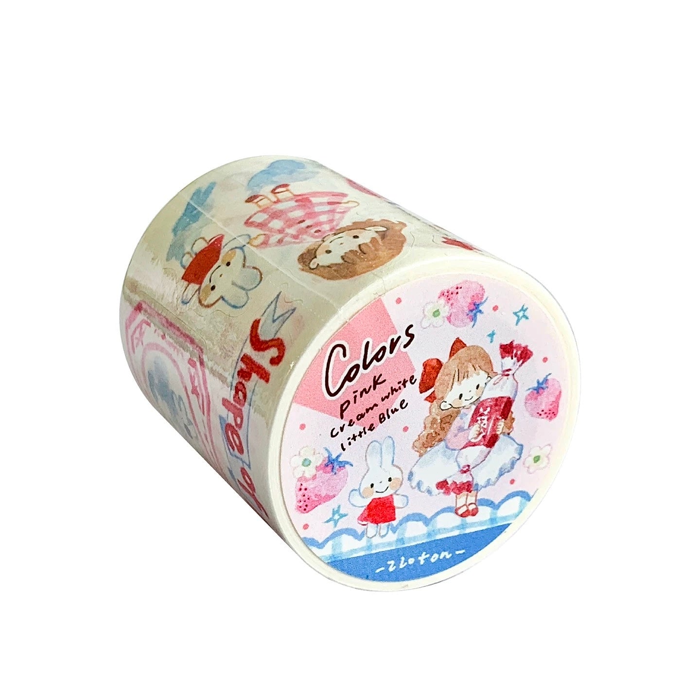 (ETA 02/12) Molinta - Colors - Pink/ Cream White/ Blue | Kiss-cut | 5cm Washi Paper | Release Paper | 5M