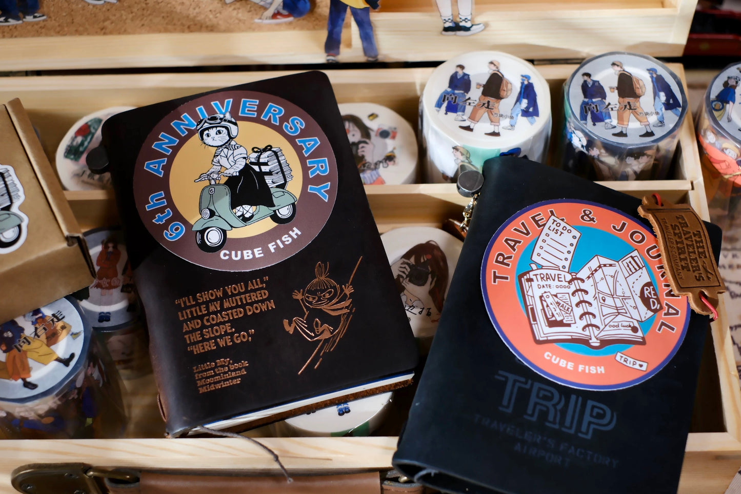 NEW! Cube Fish - 6th Anniversary | 8cm Large Sticker | 2pcs Sticker Set |