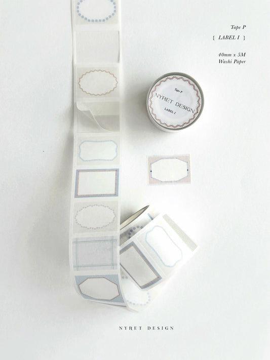 NEW! Nyret - Label I | Kiss-cut | 4cm Washi Tape | Release Paper | 5M