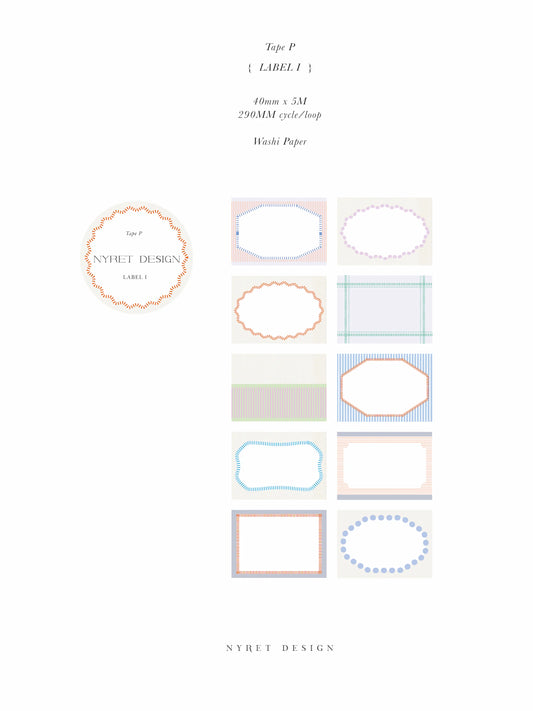 NEW! Nyret - Label I | Kiss-cut | 4cm Washi Tape | Release Paper | 5M