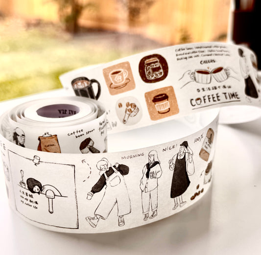 NEW! XBJia Studio - Coffee Brain | Kiss-cut | 4.5 PET Tape |  Release Paper | 6M