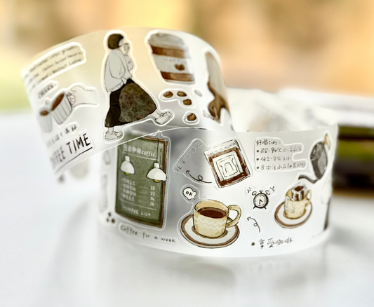 NEW! XBJia Studio - Coffee Brain | Kiss-cut | 4.5 PET Tape |  Release Paper | 6M