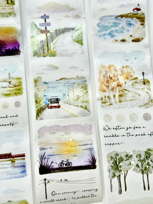 NEW! XBJia Studio - Scenery | Kiss-cut | 5cm Tape |  Release Paper | 6M
