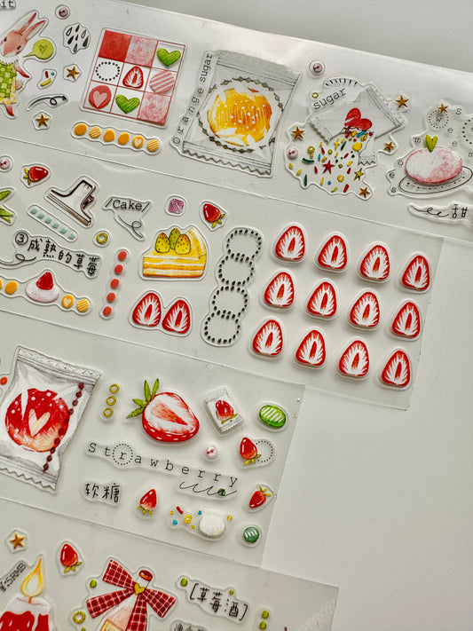 NEW! Pear Bunny Studio - Strawberry Season | Kiss-cut | 3.5cm PET Tape |  Release Paper | 5.4M