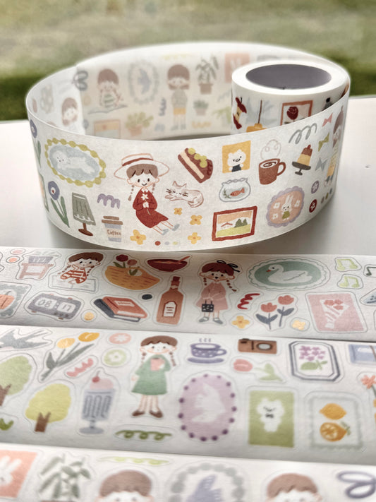 NEW! Molinta - Little Thing | 4cm Kiss-cut Washi Tape |  Release Paper | 5M