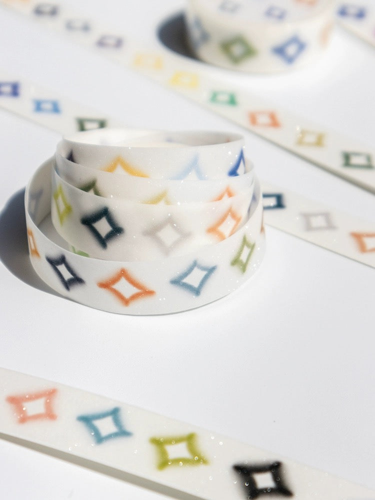 Bieguan Studio - Star | GLITTER | 1.5cm Washi Tape | Release Paper | 5M