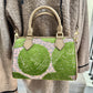 ESH Exclusive Collection - Green wool ball | Double-sided Pattern | mina perhonen Fabric | Real Leather | Handle | Crossbody | Handmade Products
