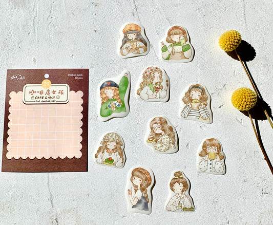 NEW! Sho Littlehappiness - 2nd Anniversary - Cafe Girls | 10pcs Stickers Pack