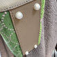 ESH Exclusive Collection - Green wool ball | Double-sided Pattern | mina perhonen Fabric | Real Leather | Handle | Crossbody | Handmade Products